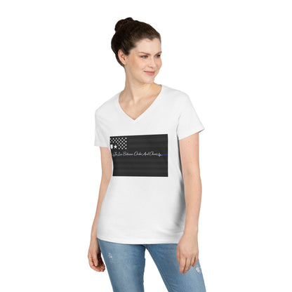 Thin Blue Line Women's V-Neck Tee