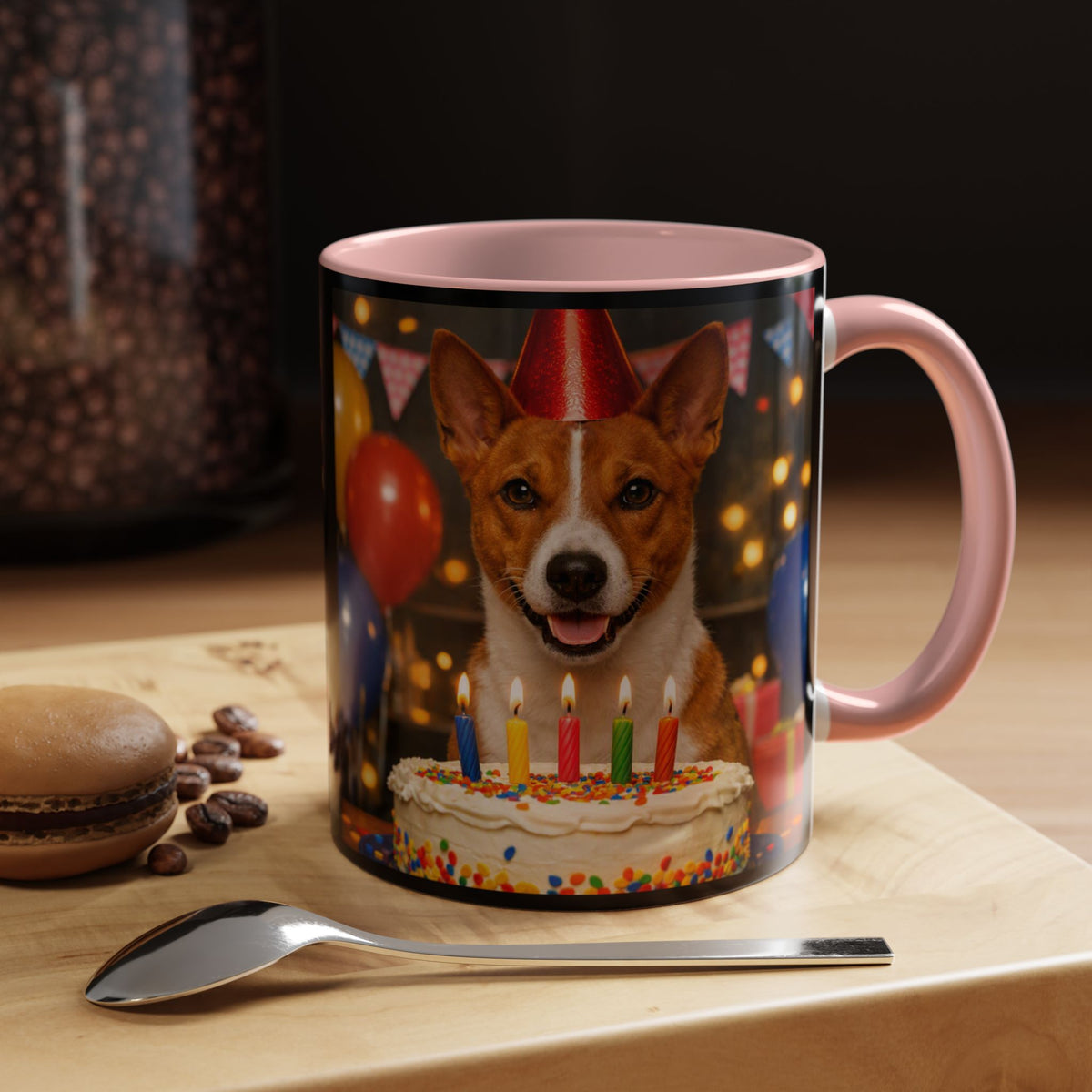 Birthday Buddy Basenji 2-Tone Coffee Mug