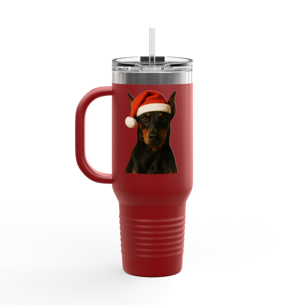 Santa Paws Doberman Insulated Travel Mug