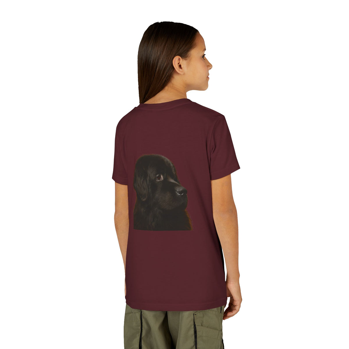 Newfie Head Youth Unisex Short Sleeve Crewneck Tee