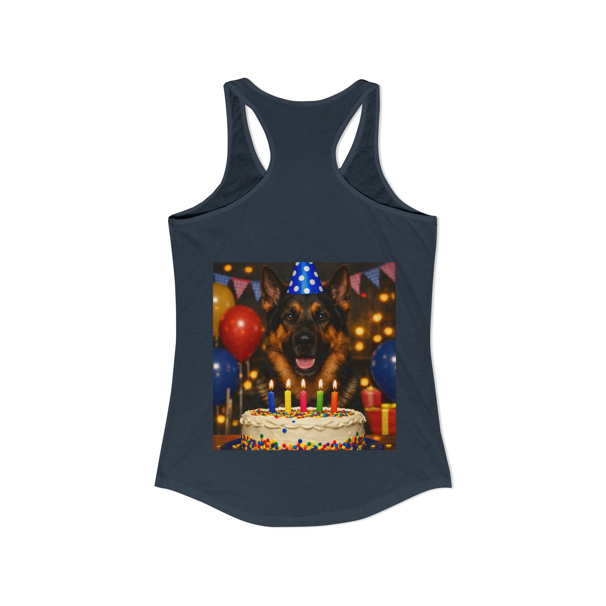 Birthday Buddy German Shepherd Women's Racerback Tank
