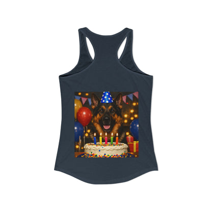 Birthday Buddy German Shepherd Women's Racerback Tank