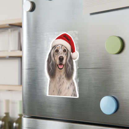 Santa Paws English Setter Vinyl Decal