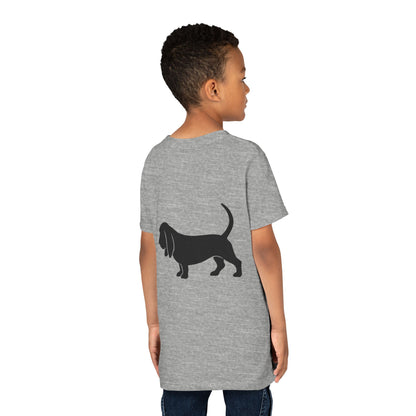 Basset Silhouette Youth Unisex Short Sleeve Crewneck Tee