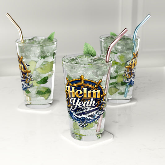 Helm Yeah Drinking Glass