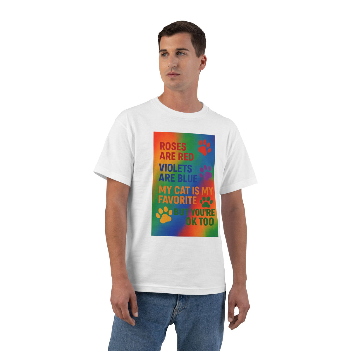 Roses Are Red Cat Men's Short-Sleeve Crewneck Tee