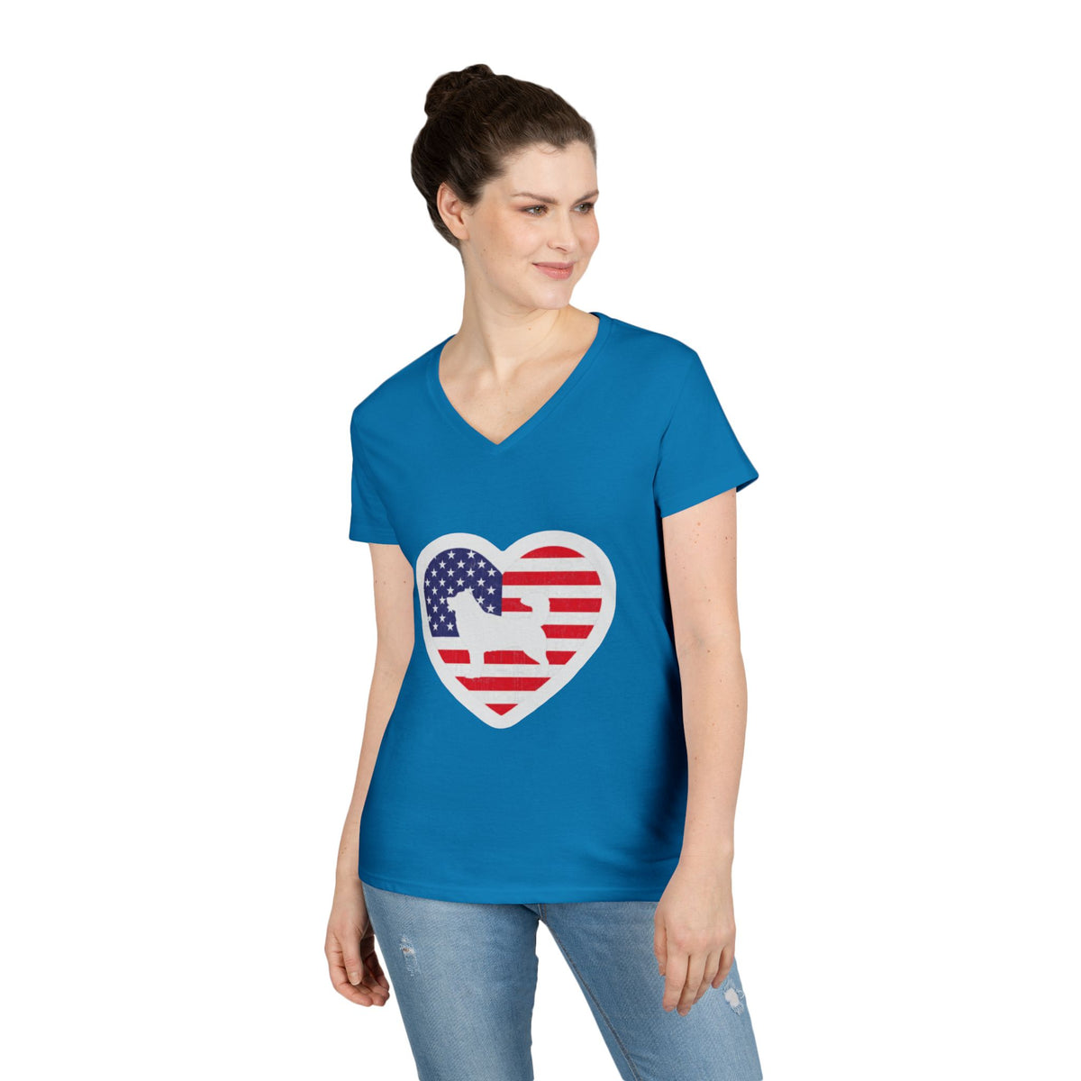 Malamute Flag Women's V-Neck Tee
