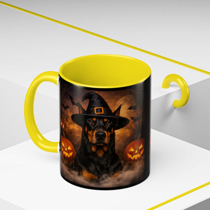 Witch Hat Pack Doberman 2-Tone Coffee Mug