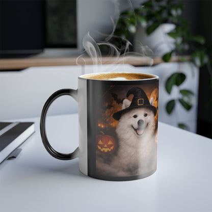 Witch Hat Pack Samoyed Color Changing Mug