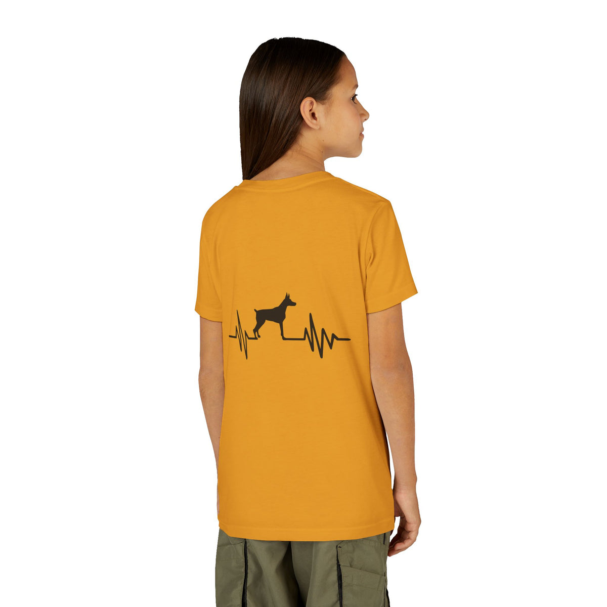 My Heart Beats For Dobermans Youth Unisex Short Sleeve Crewneck Tee