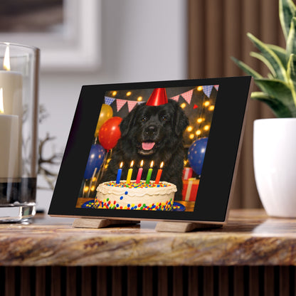 Birthday Buddy Newfie Ceramic Photo Tile