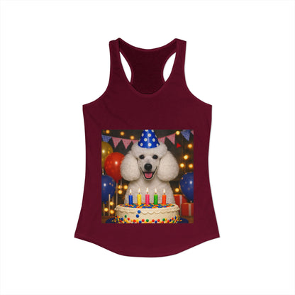 Birthday Buddy Poodle Women's Racerback Tank