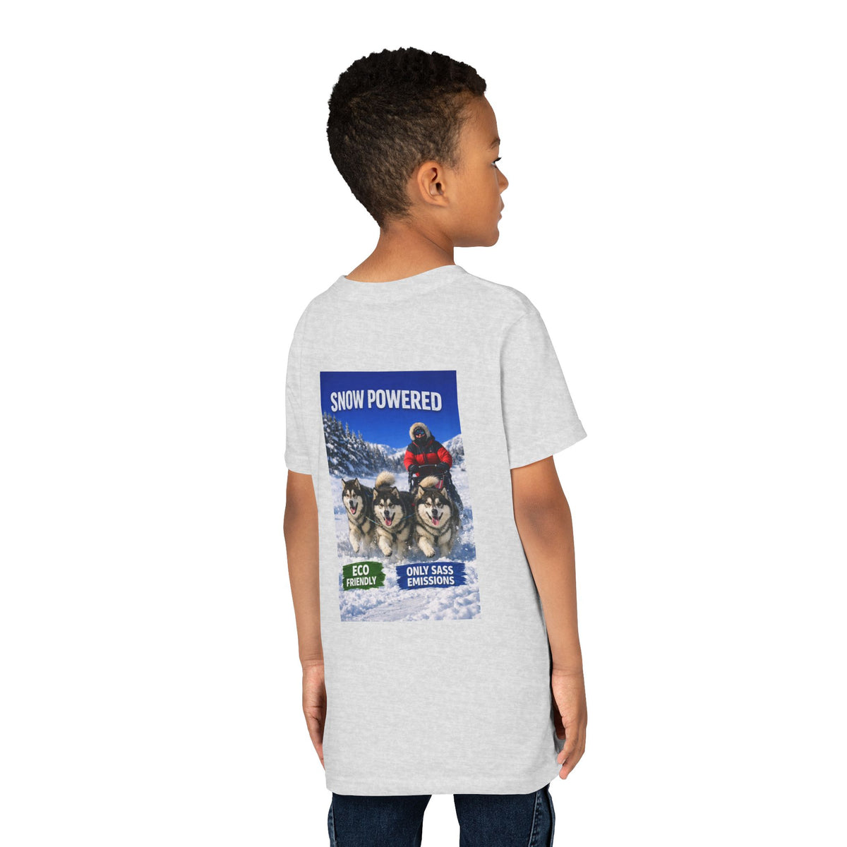 Snow Powered Youth Unisex Short Sleeve Crewneck Tee