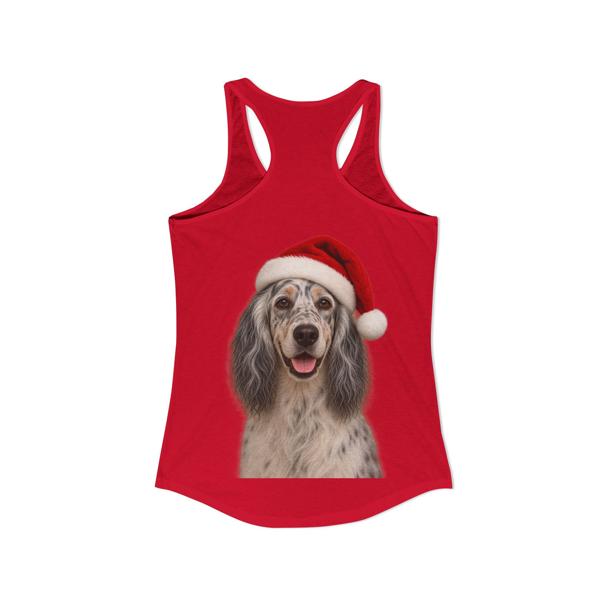 Santa Paws English Setter Women's Racerback Tank
