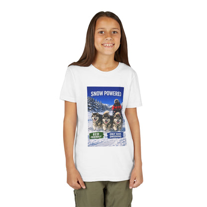 Snow Powered Youth Unisex Short Sleeve Crewneck Tee