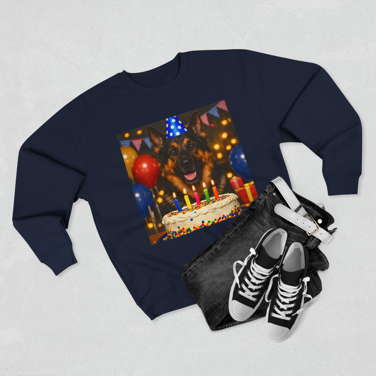 Birthday Buddy German Shepherd Unisex Crewneck Sweatshirt