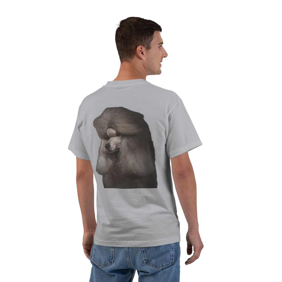 Poodle Head Men's Short-Sleeve Crewneck Tee