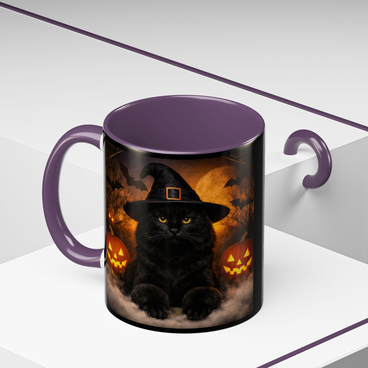 Witch Hat Pack Cat 2-Tone Coffee Mug