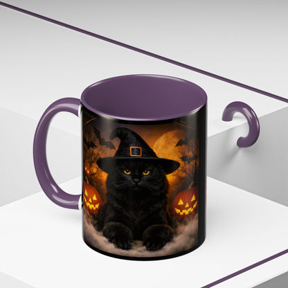 Witch Hat Pack Cat 2-Tone Coffee Mug