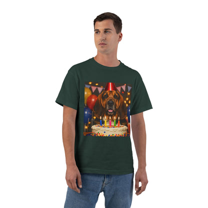 Birthday Buddy Bloodhound Men's Short-Sleeve Crewneck Tee