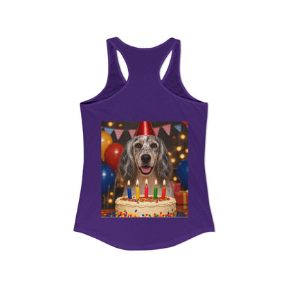 Birthday Buddy English Setter Women's Racerback Tank