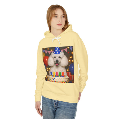 Birthday Buddy Poodle Unisex Lightweight Hoodie