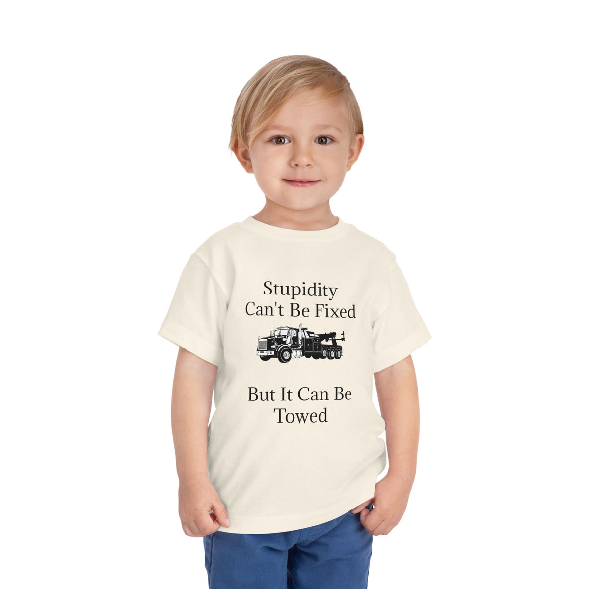 Stupidity Heavy Tow Truck Toddler Unisex Short Sleeve Crewneck Tee