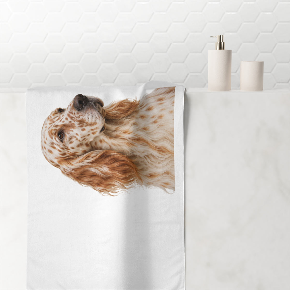 English Setter Head Mink-Cotton  Beach Towel