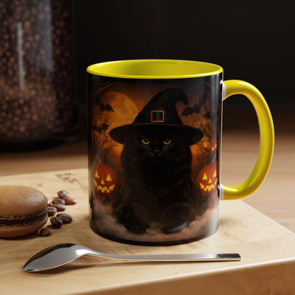 Witch Hat Pack Cat 2-Tone Coffee Mug