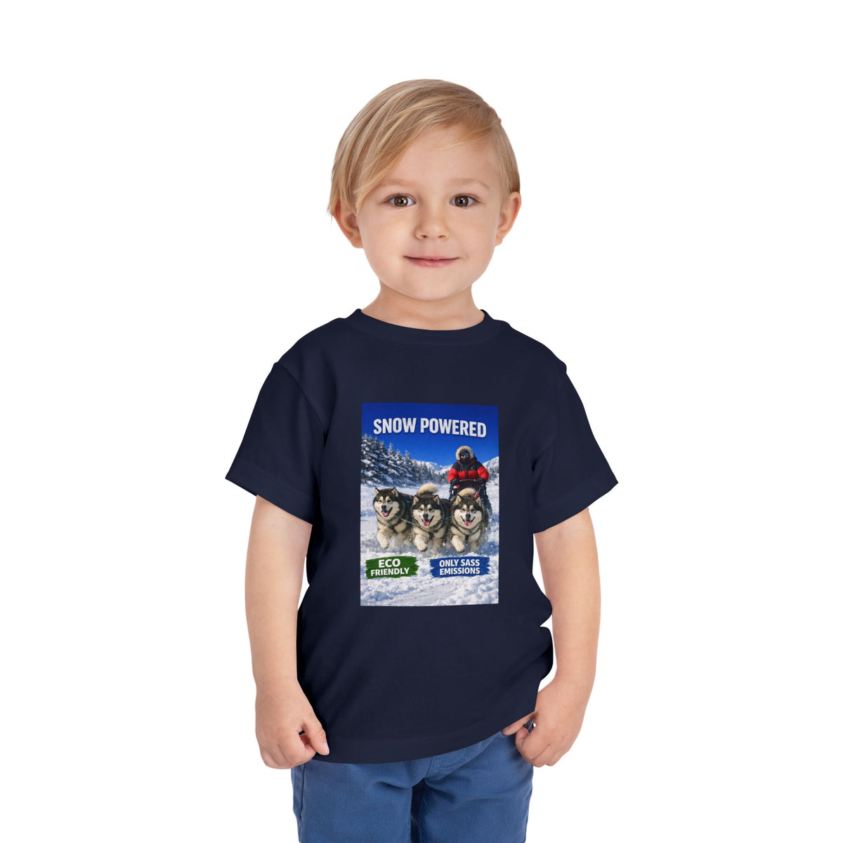 Snow Powered Toddler Unisex Short Sleeve Crewneck Tee