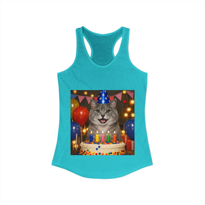 Birthday Buddy Cat Women's Racerback Tank