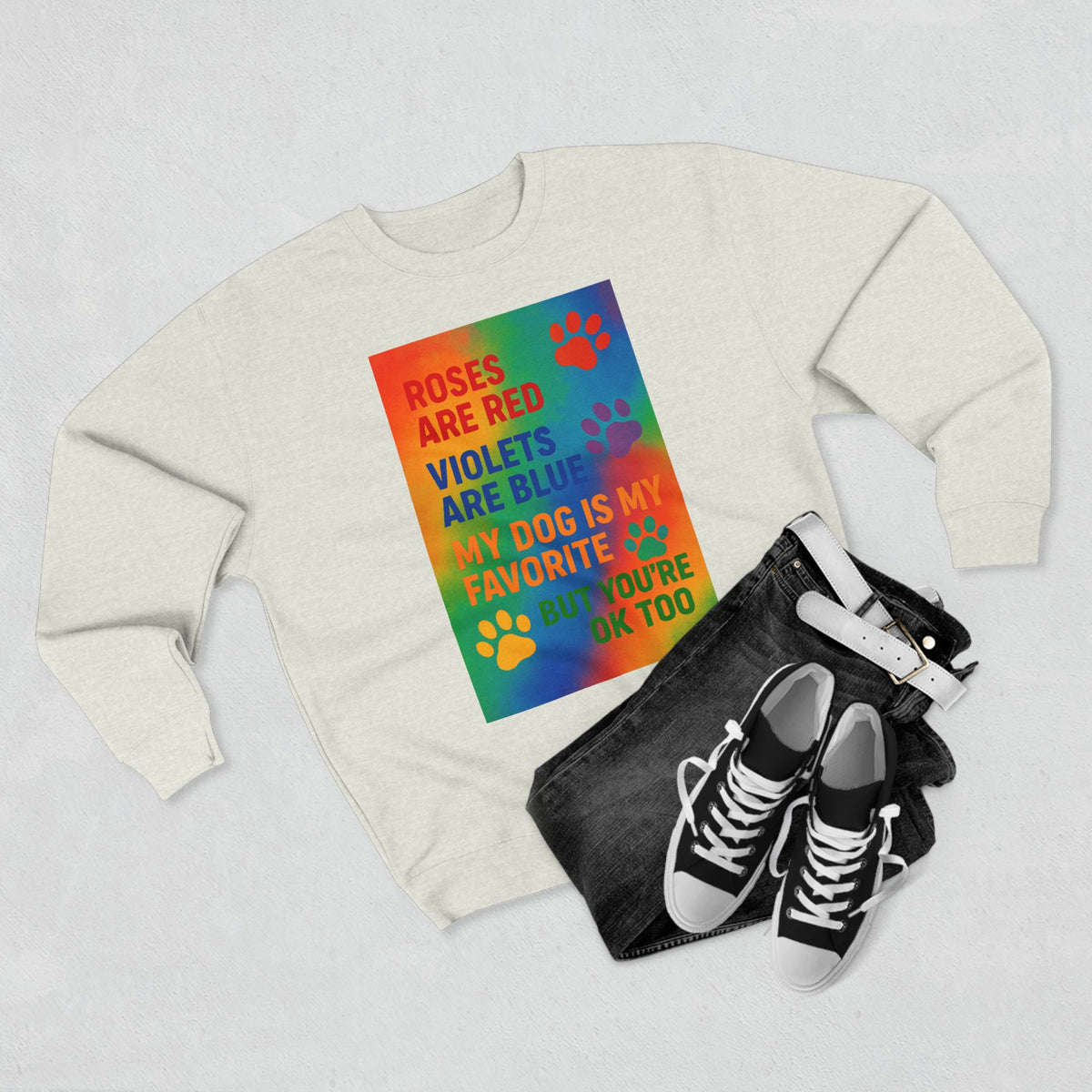 Roses Are Red Dog Unisex Crewneck Sweatshirt