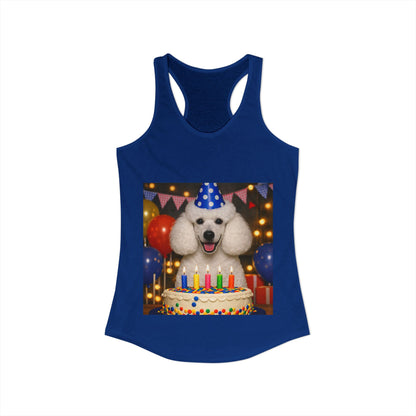 Birthday Buddy Poodle Women's Racerback Tank