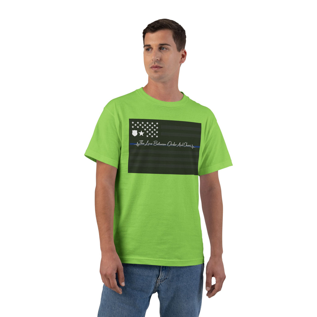 Thin Blue Line Men's Short-Sleeve Crewneck Tee