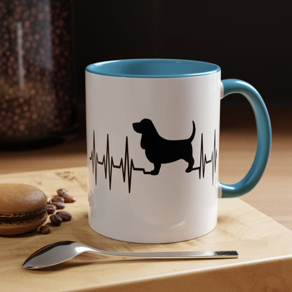 My Heart Beats For Bassets 2-Tone Coffee Mug