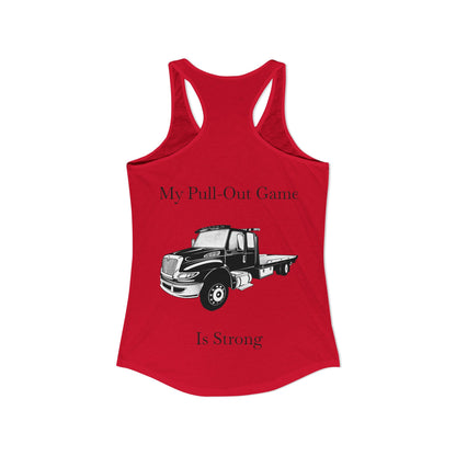 Pull Out Flatbed Tow Truck Women's Racerback Tank