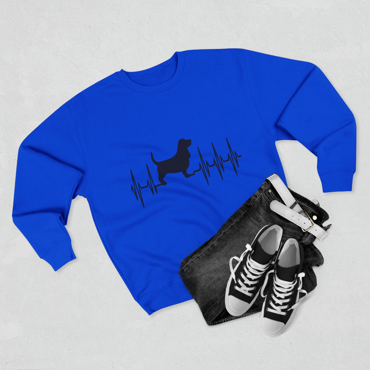 My Heart Beats For Bassets Unisex Crewneck Sweatshirt