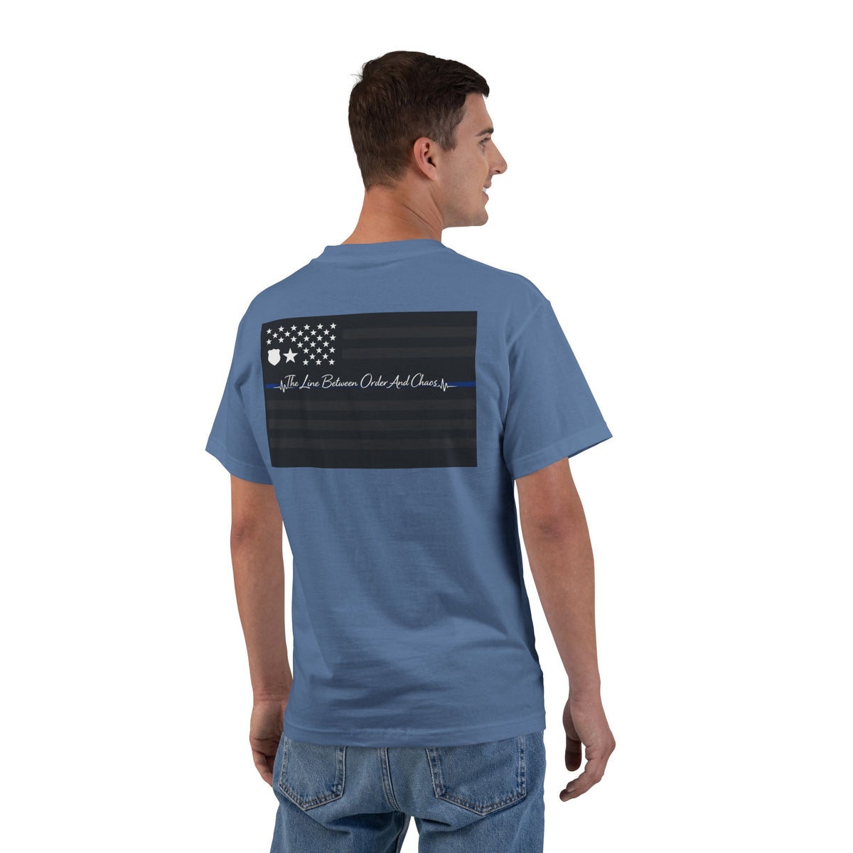 Thin Blue Line Men's Short-Sleeve Crewneck Tee