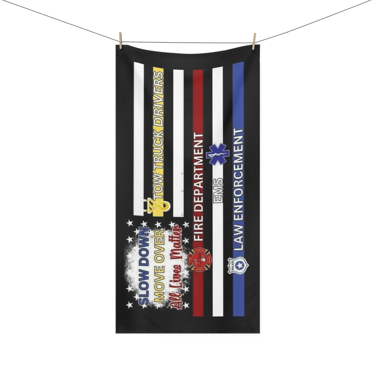 Slow Down Move Over Flag Mink-Cotton  Beach Towel