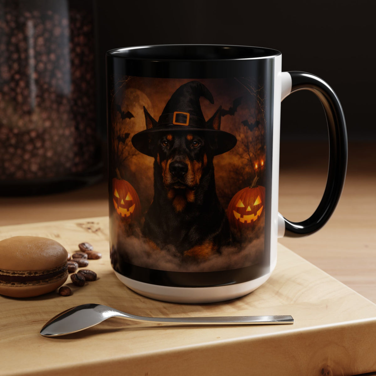 Witch Hat Pack Doberman 2-Tone Coffee Mug