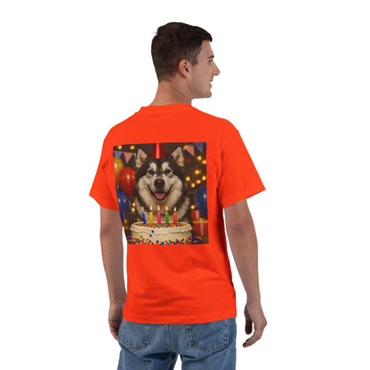 Birthday Buddy Malamute Men's Short-Sleeve Crewneck Tee