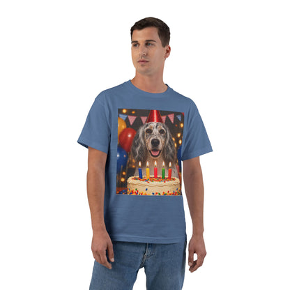 Birthday Buddy English Setter Men's Short-Sleeve Crewneck Tee