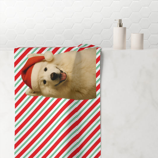 Santa Paws Samoyed  Mink-Cotton  Beach Towel