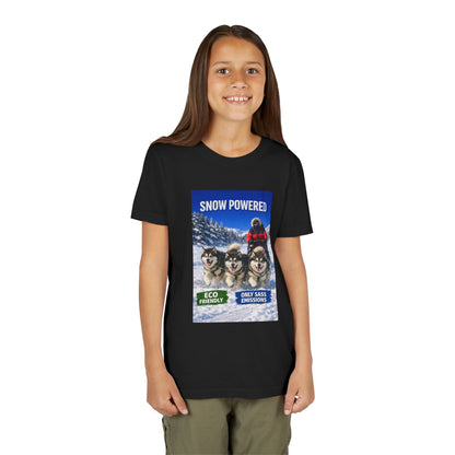 Snow Powered Youth Unisex Short Sleeve Crewneck Tee