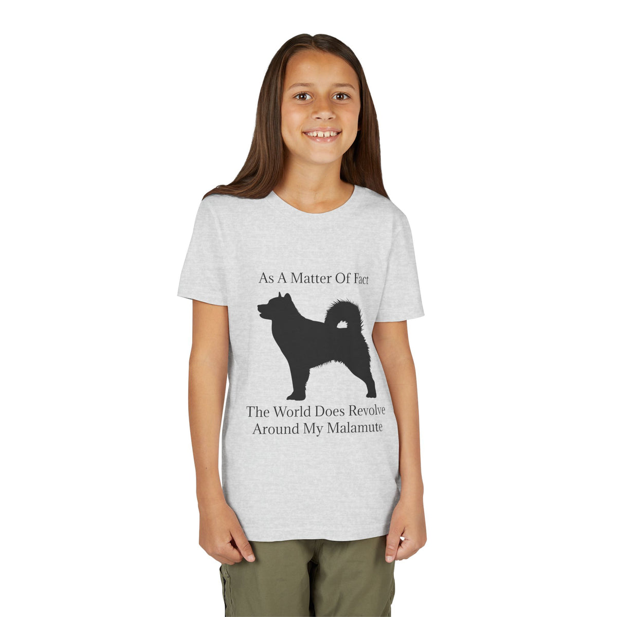 Matter Of Fact Malamute Youth Unisex Short Sleeve Crewneck Tee