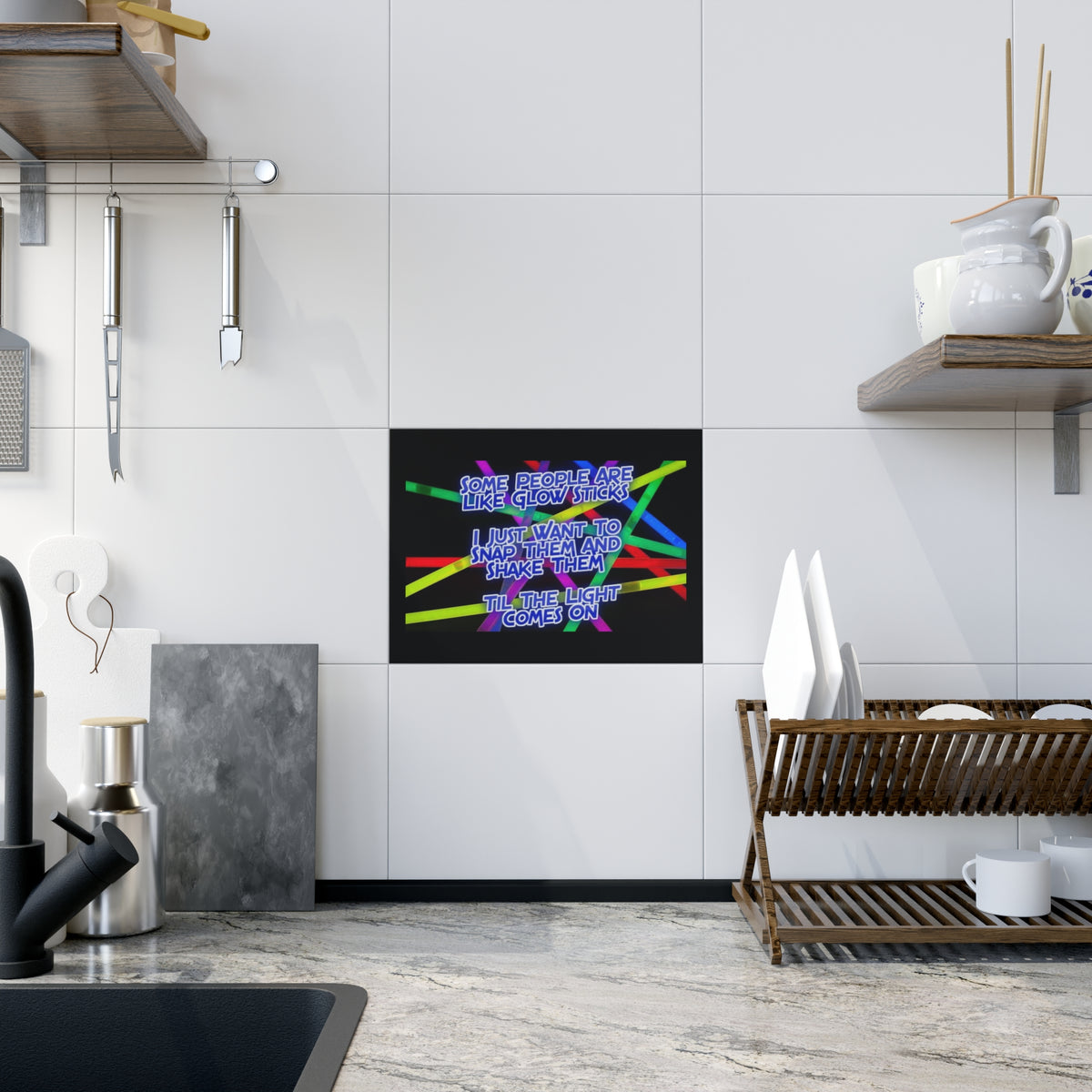 Glow Sticks Ceramic Photo Tile