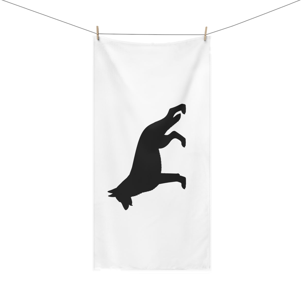 German Shepherd Silhouette Mink-Cotton  Beach Towel