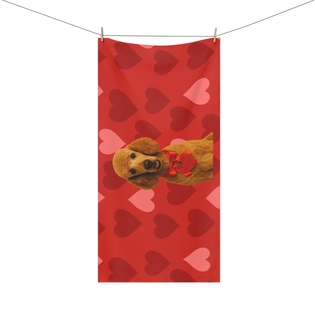 Cupid's Companion Poodle Mink-Cotton  Beach Towel