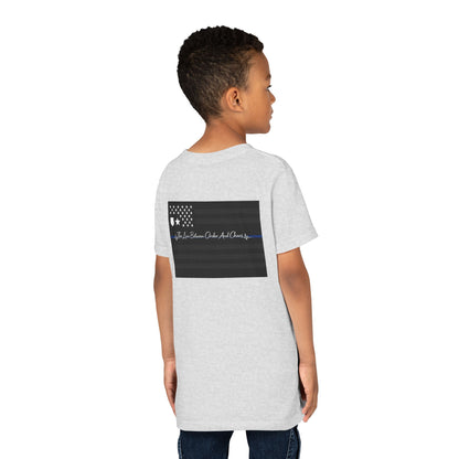 Thin Blue Line Youth Unisex Short Sleeve Crewneck Tee