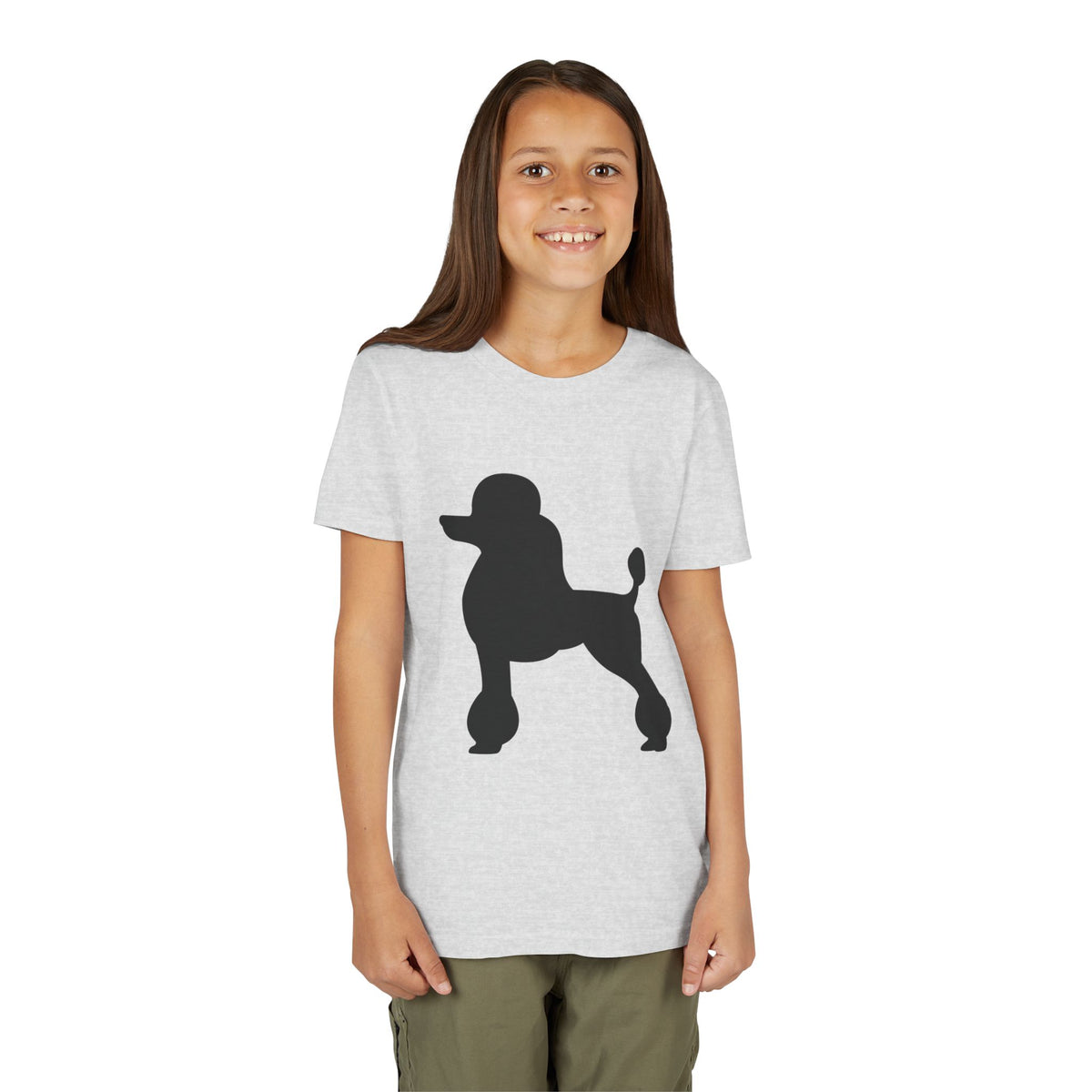 Poodle Silhouette Youth Unisex Short Sleeve Crewneck Tee